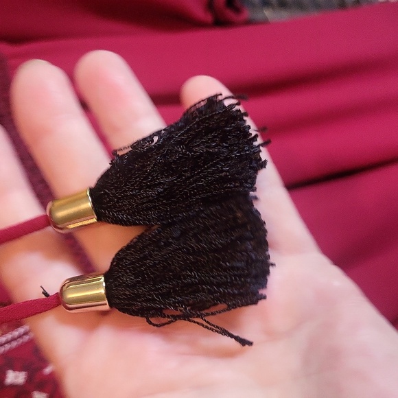 Altuzarra X Target Burgundy Long Sleeve Dress with Embroidery - Picture 4 of 10